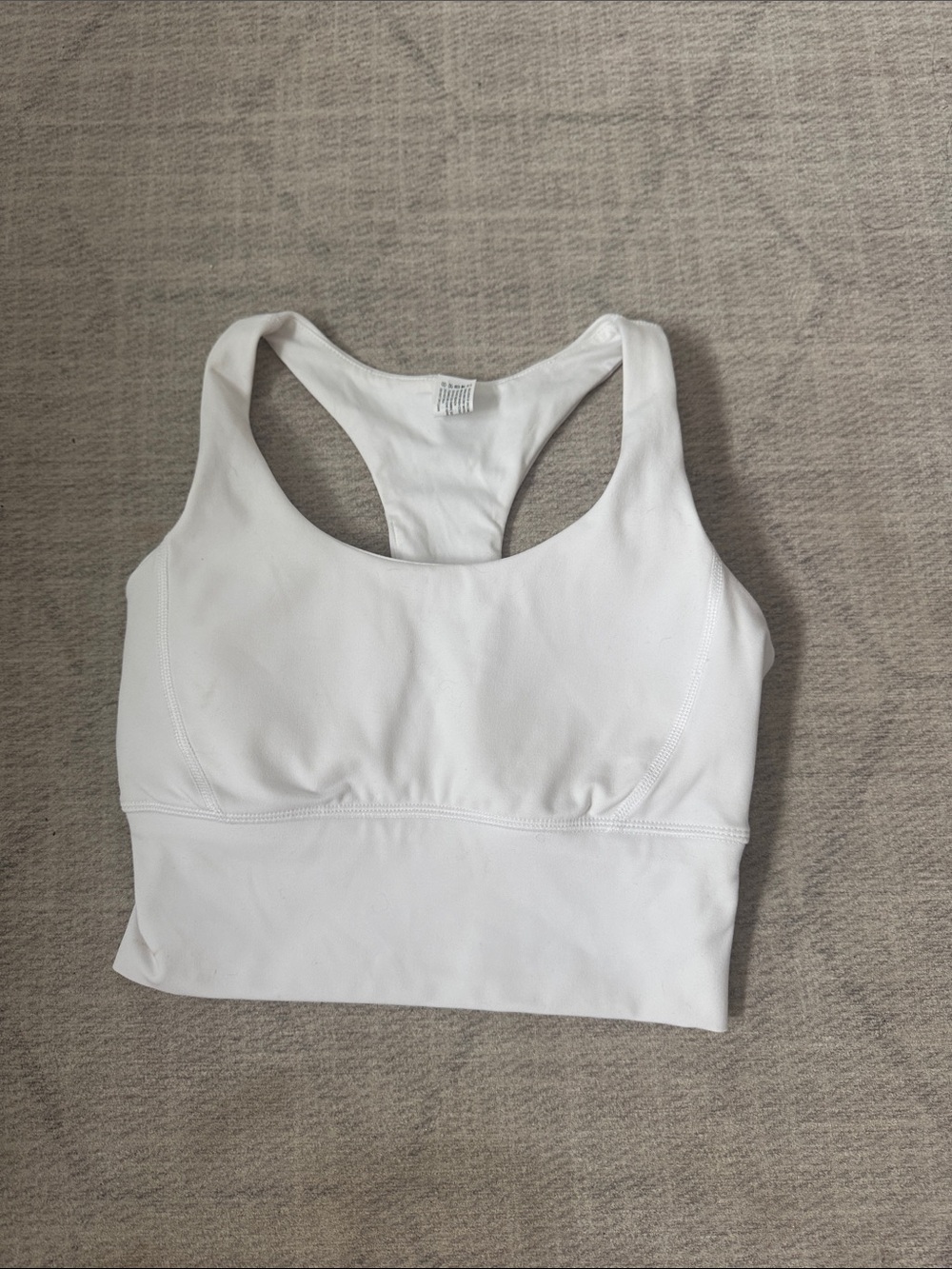 90 Degree By Reflex White Racerback Longline Sports Bra